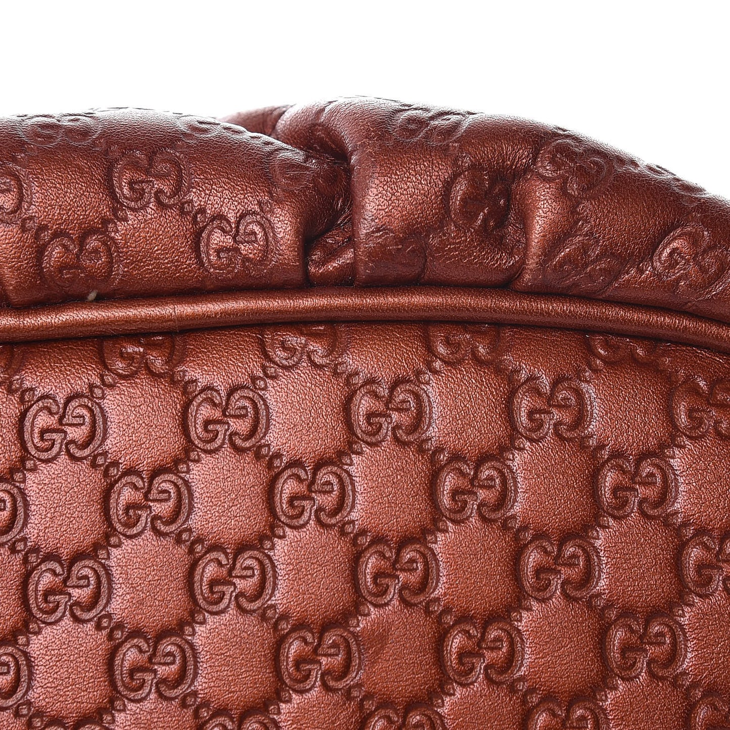 Metallic Microguccissima GG Cosmetic Case Burnt Orange