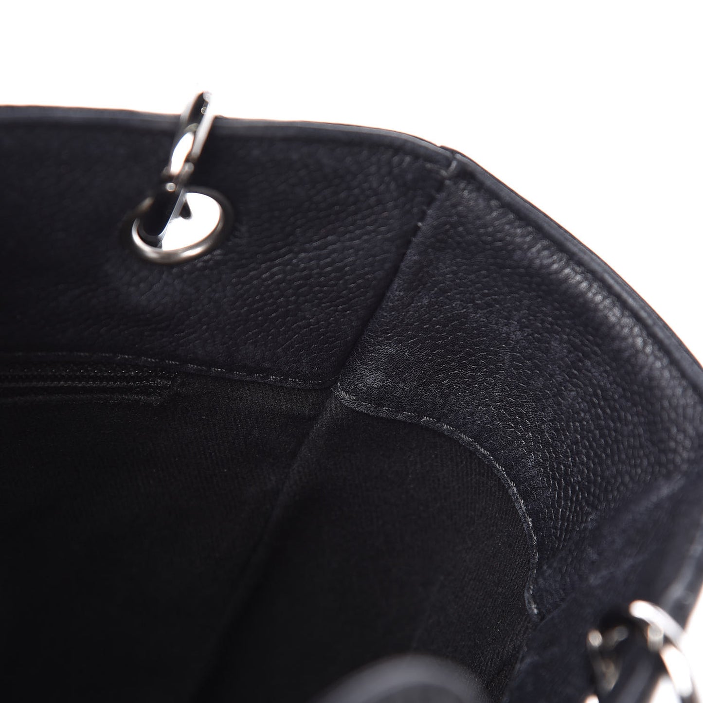 Caviar Quilted Petit Shopping Tote PST Black