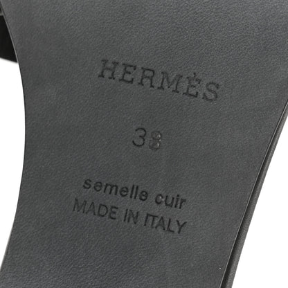Hermes Calfskin Encens 50 Sandals 38 Black 7 of 11
