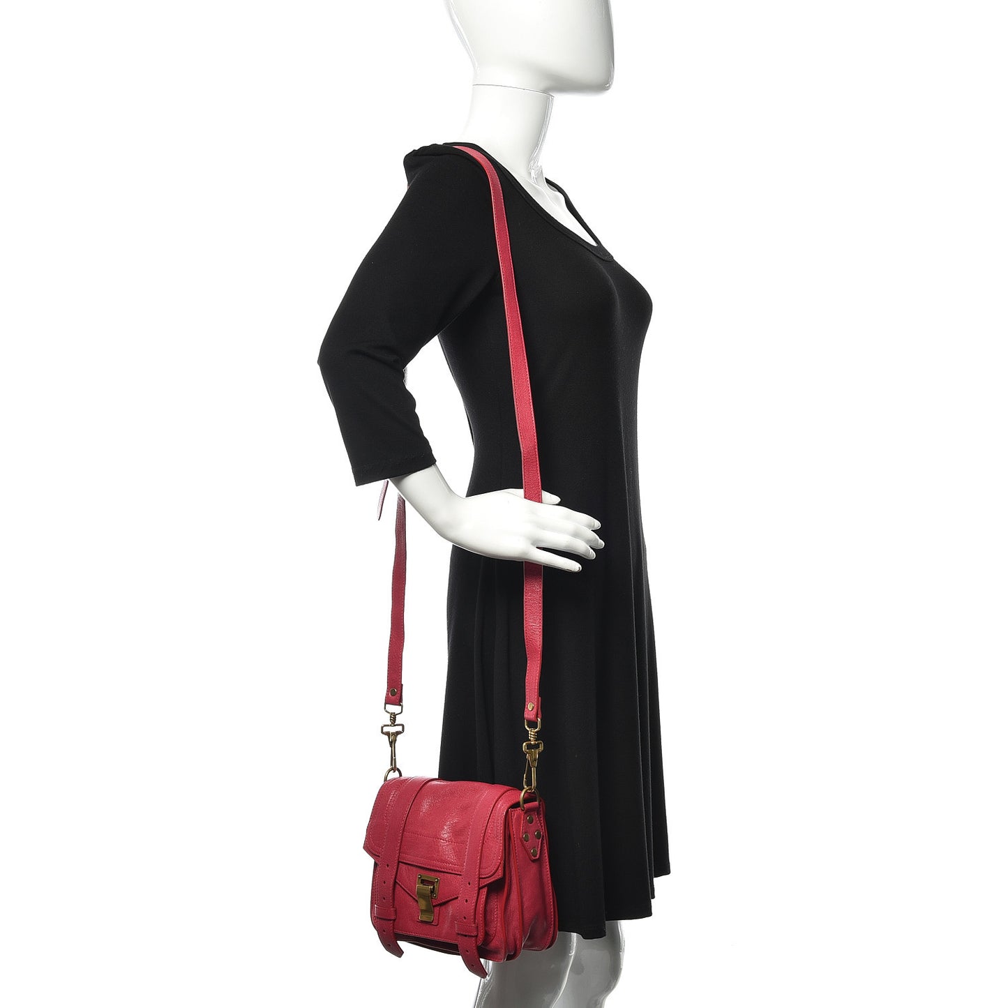 Lambskin PS1 Mini Pouch Messenger Bag Raspberry