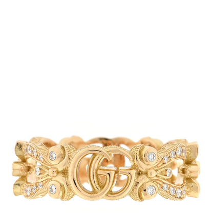 Gucci 18K Yellow Gold Diamond Flora Ring 50 5.25 1 of 4