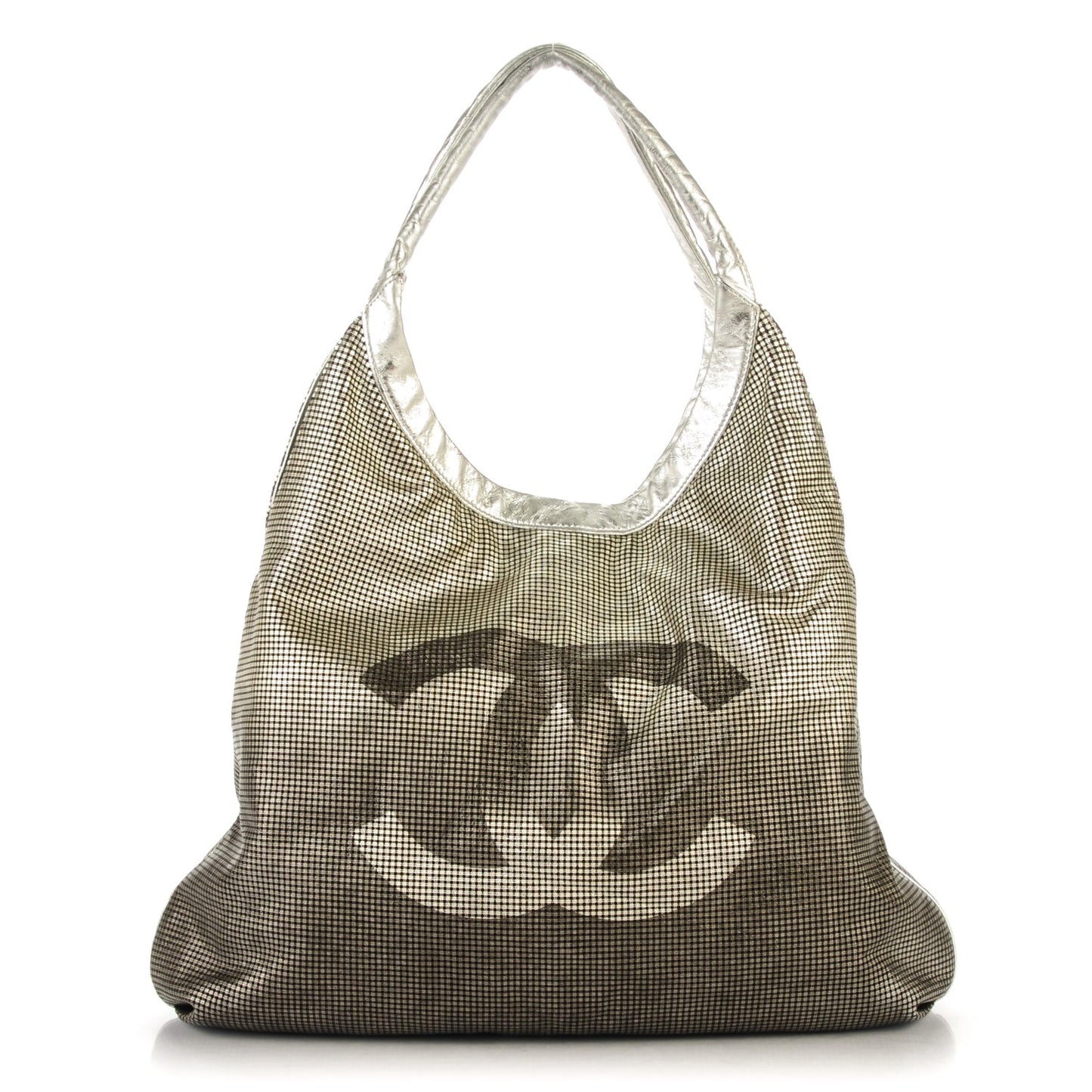 Metallic Perforated Lambskin Hollywood Hobo Silver