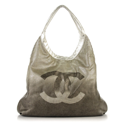 Chanel Metallic Perforated Lambskin Hollywood Hobo Silver 1 of 11
