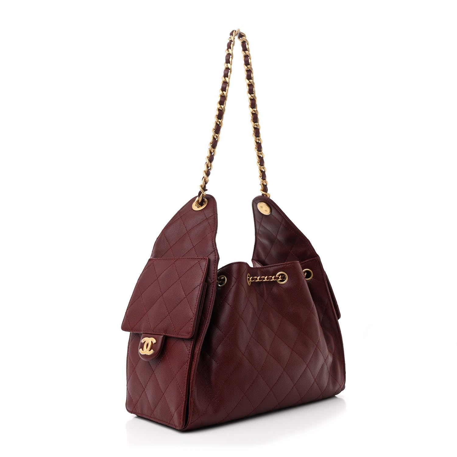 Chanel Caviar Quilted Small Chanel 25 Handbag Burgundy 3 of 11
