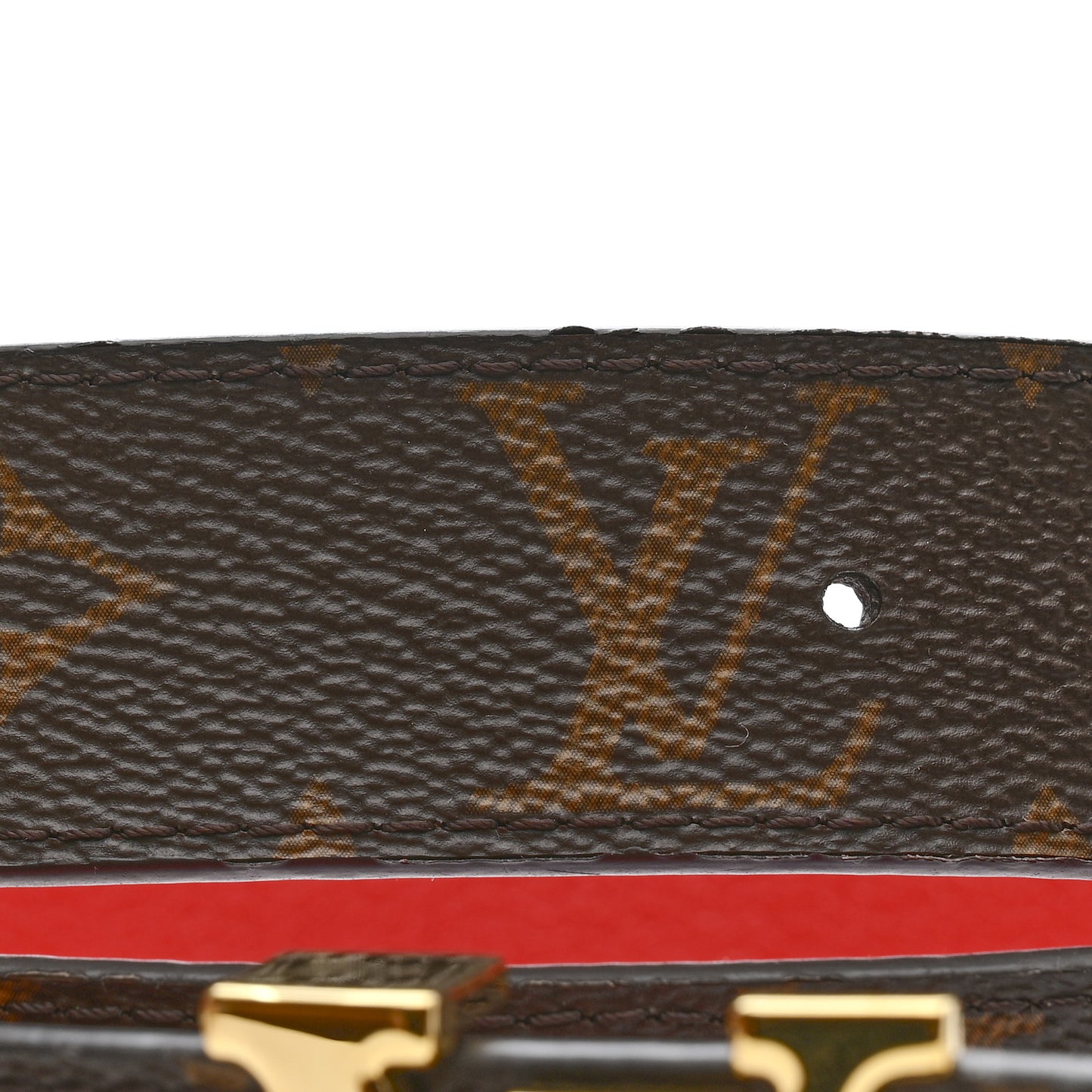 Monogram Calfskin LV Initiales Reversible Belt 75 30 Red