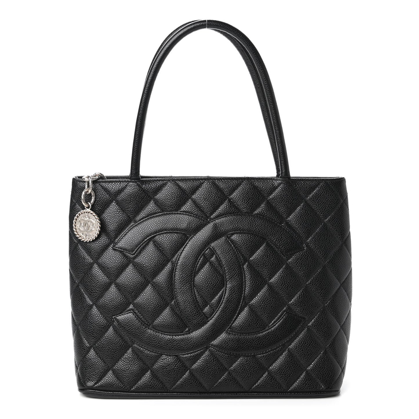 Caviar Quilted Medallion Tote Black