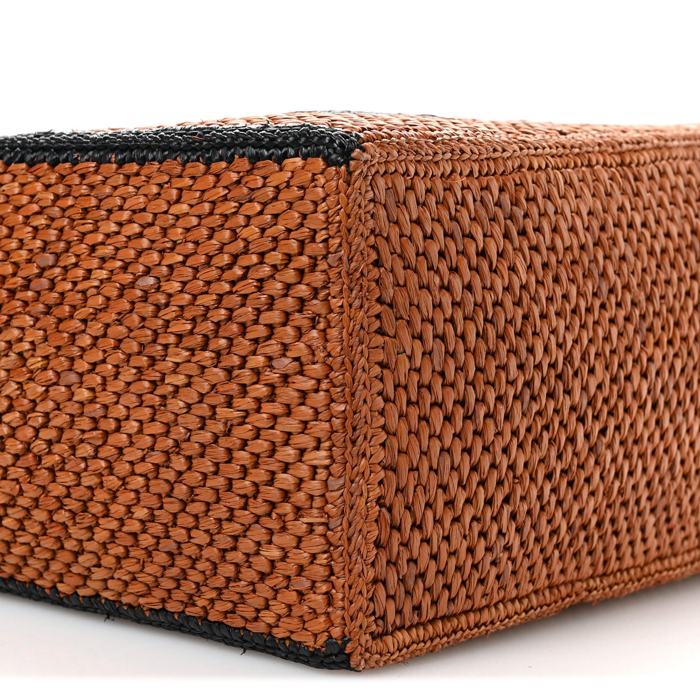 X PAULA'S IBIZA Raffia Large Font Tote Honey Black