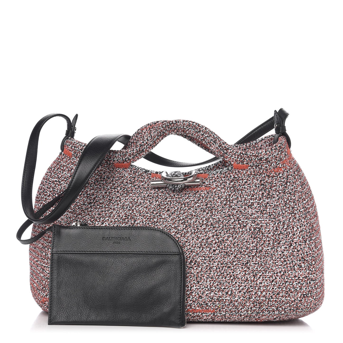 Tweed Toggle Convertible Tote Orange