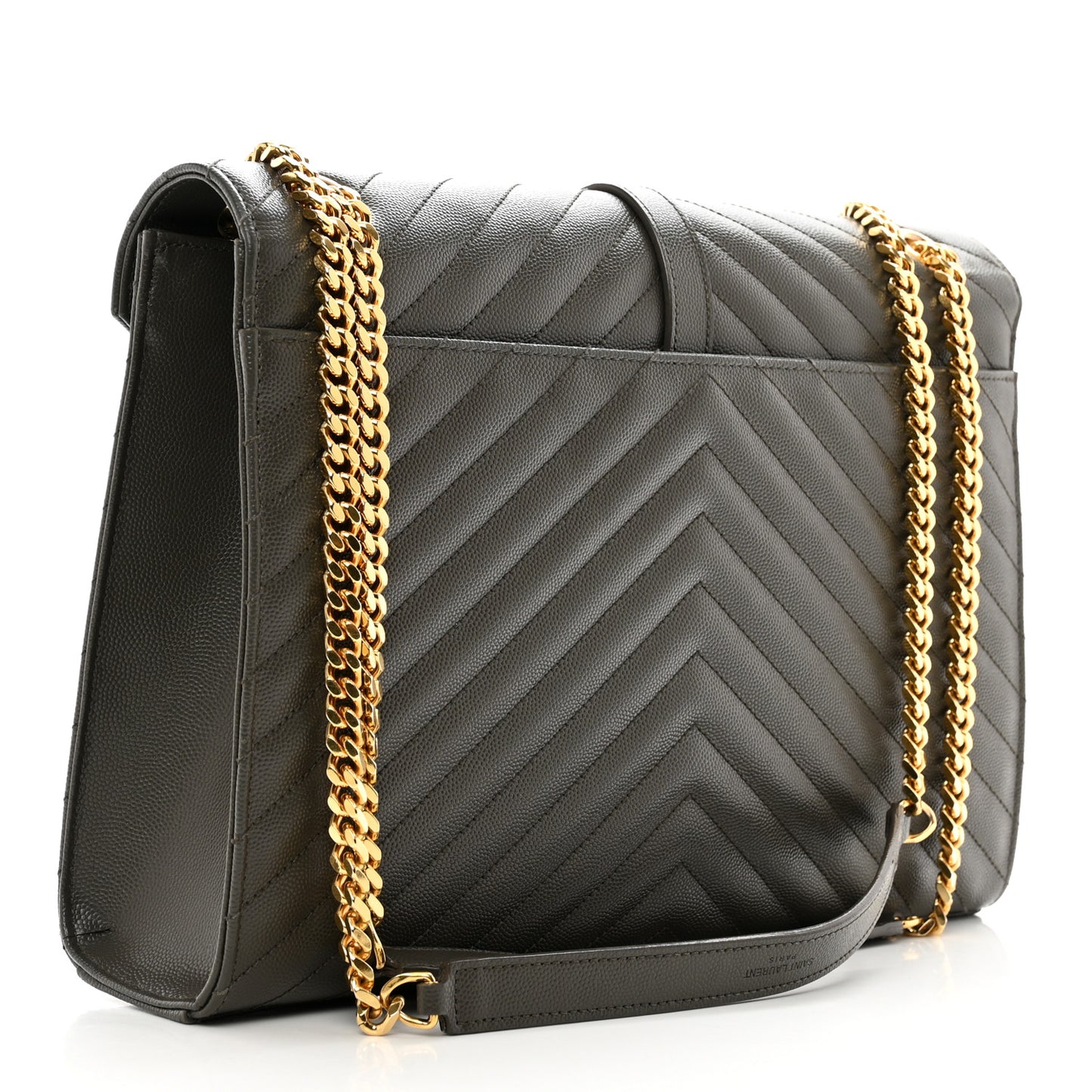Grain De Poudre Matelasse Chevron Large Monogram Satchel Earth