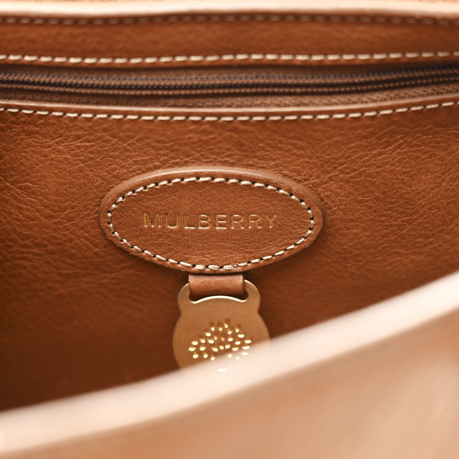 Mulberry Classic Grain Small Bayswater Satchel Oak 6 of 11