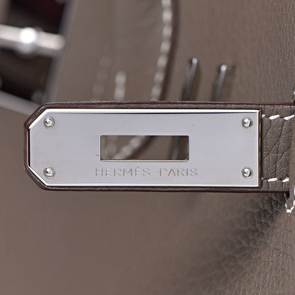 Hermes Taurillon Clemence Birkin 35 Etoupe 9 of 38