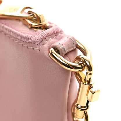 Dolce & Gabbana Lambskin Embroidered Laser Cut Micro Crossbody Pochette Rose Poudre 10 of 10