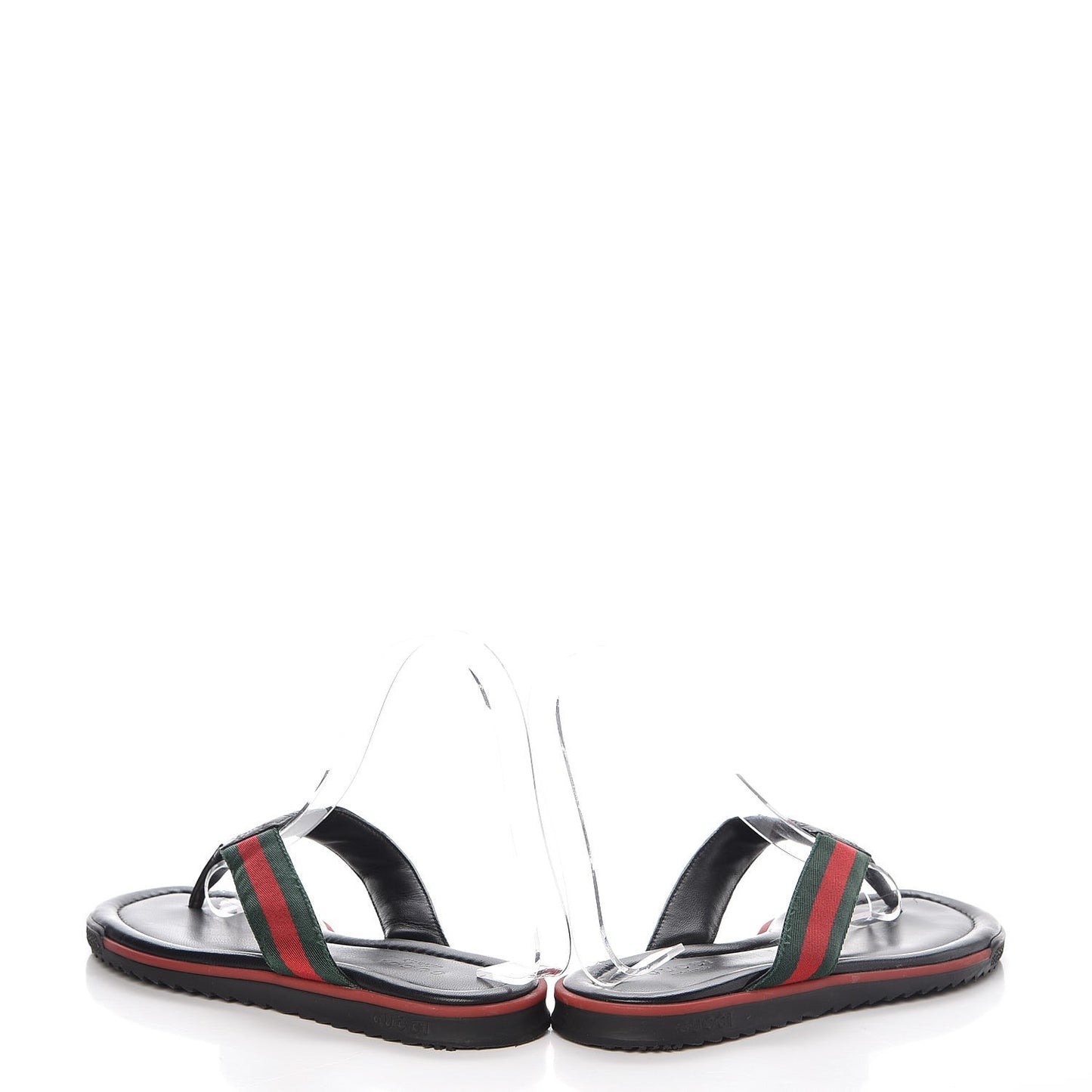 Nappa Nylon Guccissima Web Womens Thong Sandals 37 Green Red Black