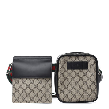 Gucci GG Supreme Monogram Web Belt Bag Black 1 of 11