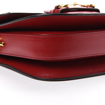 Gucci GG Supreme Monogram Azalea Calfskin Horsebit 1955 Shoulder Bag Beige Ebony New Cherry Red 8 of 11