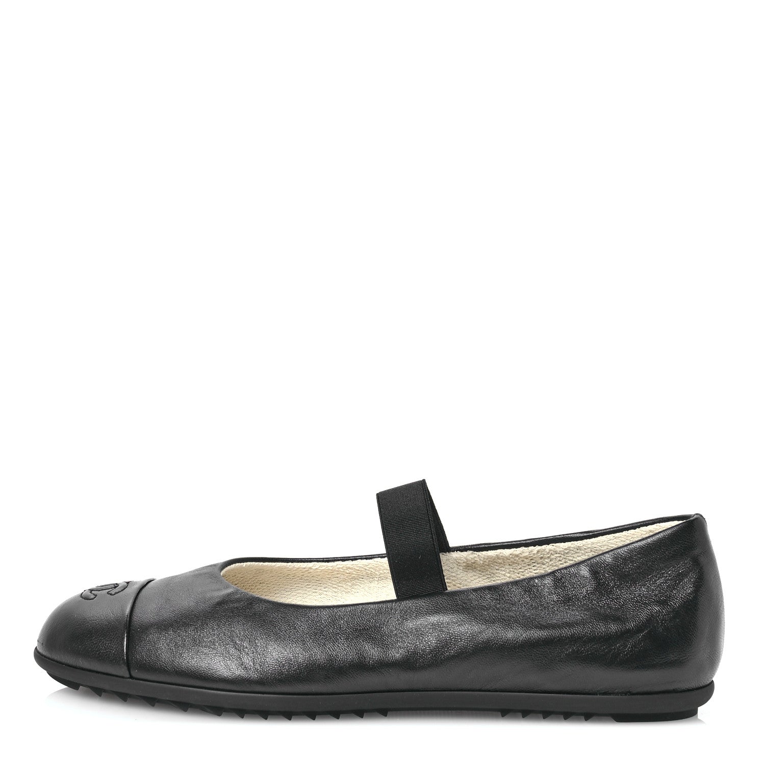 Chanel Lambskin Cap Toe CC Mary Jane Flats 40 Black 1 of 9