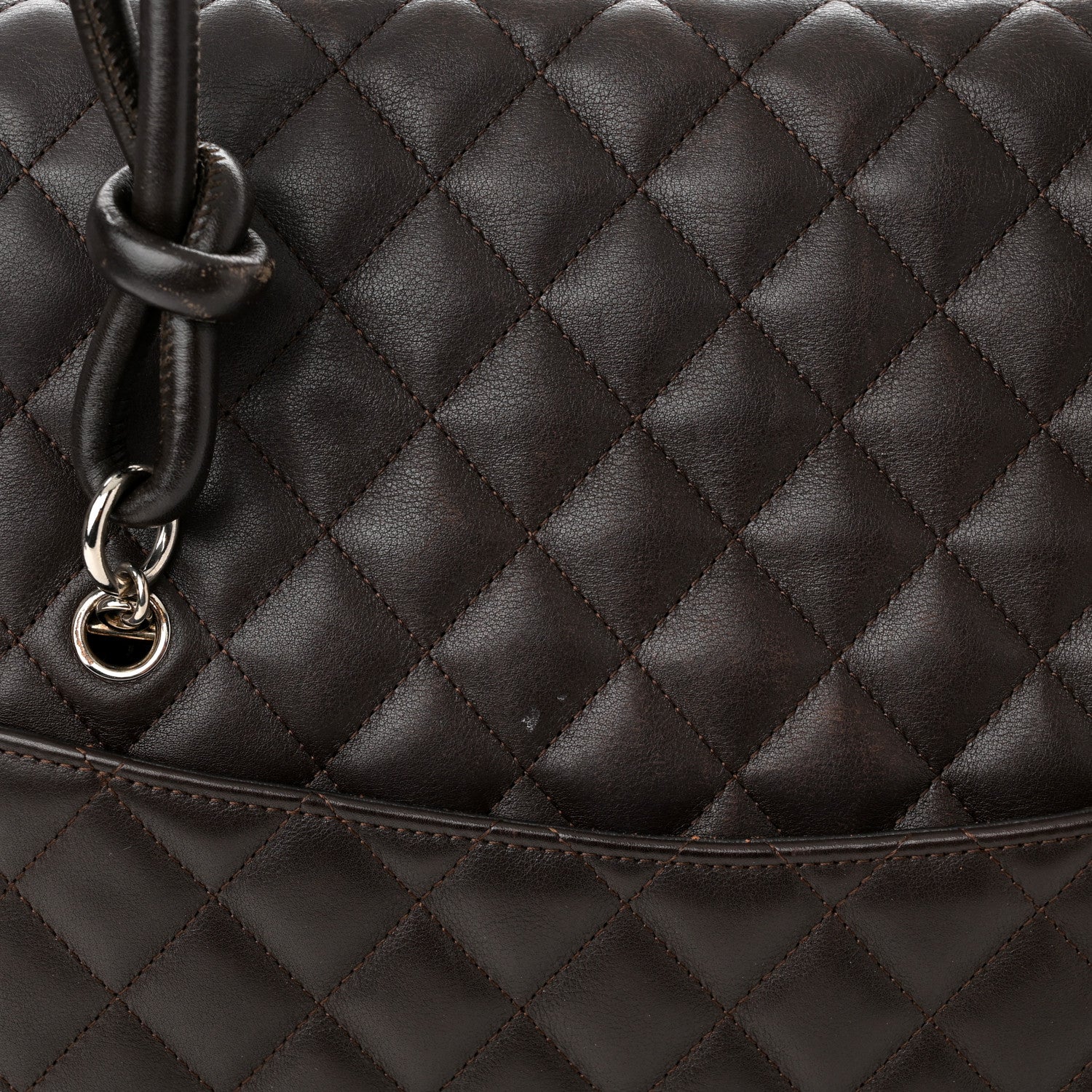 Chanel Calfskin Quilted Large Cambon Flap Brown Beige 14 of 17