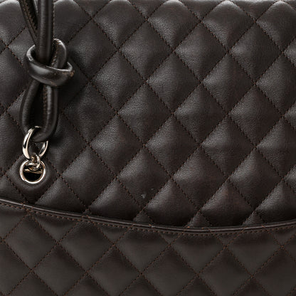 Chanel Calfskin Quilted Large Cambon Flap Brown Beige 14 of 17