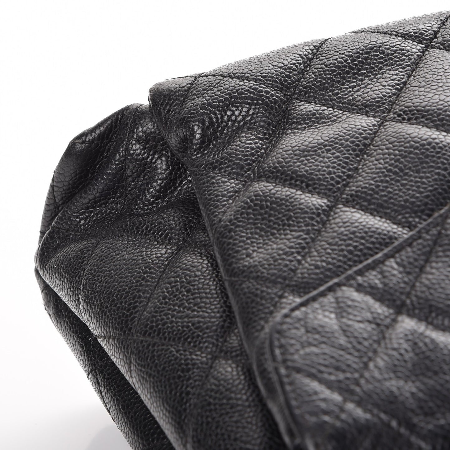 Caviar Quilted Flap Shoulder Bag Black