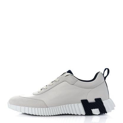 Hermes Goatskin Suede Mens Bouncing Sneakers 43 White 1 of 7