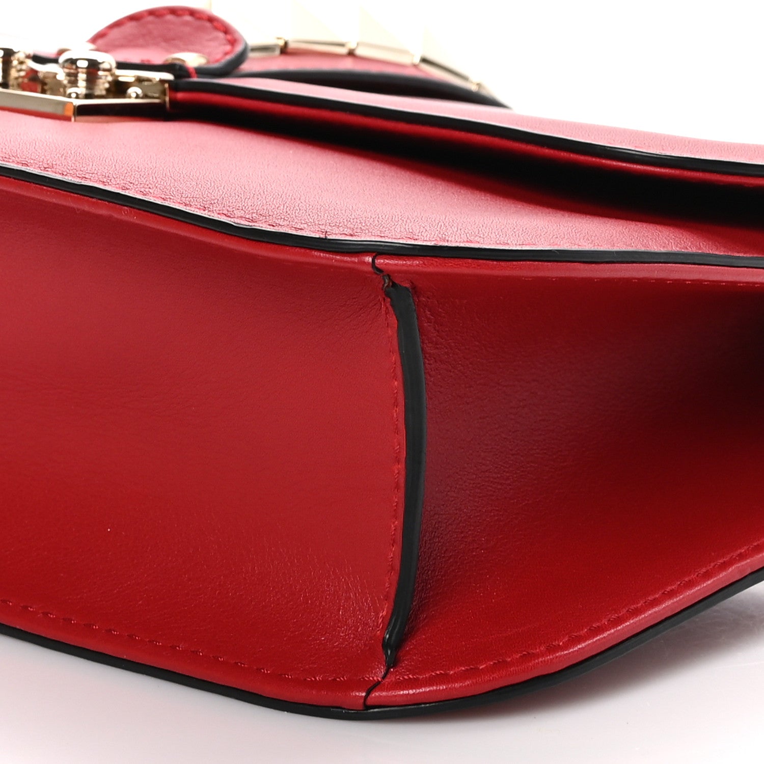 Valentino Garavani Vitello Medium Glam Lock Rockstud Flap Red 8 of 8