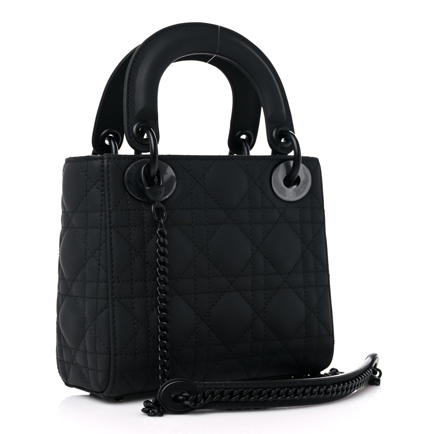 Ultra Matte Calfskin Cannage Mini Lady Dior Black
