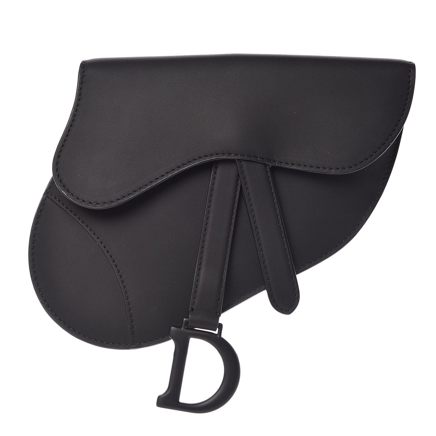 Ultra Matte Calfskin Saddle Belt Bag Black