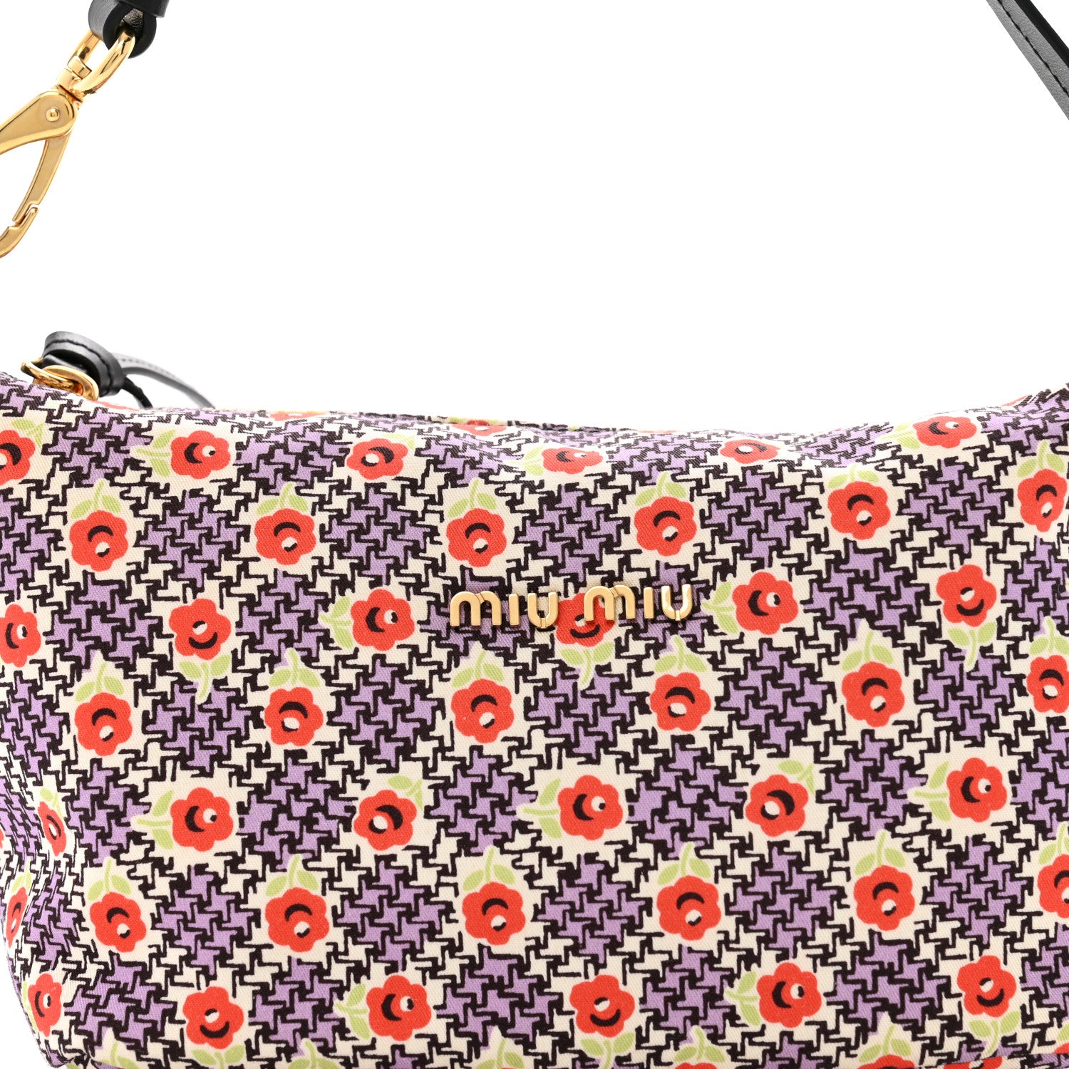 Miu Miu Tessuto Nylon Stampato Mini Spirit Cire Bag Lilla Dis Retro 7 of 10