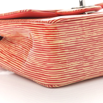 Chanel Patent Calfskin Striped Mini Square Flap Red 9 of 10