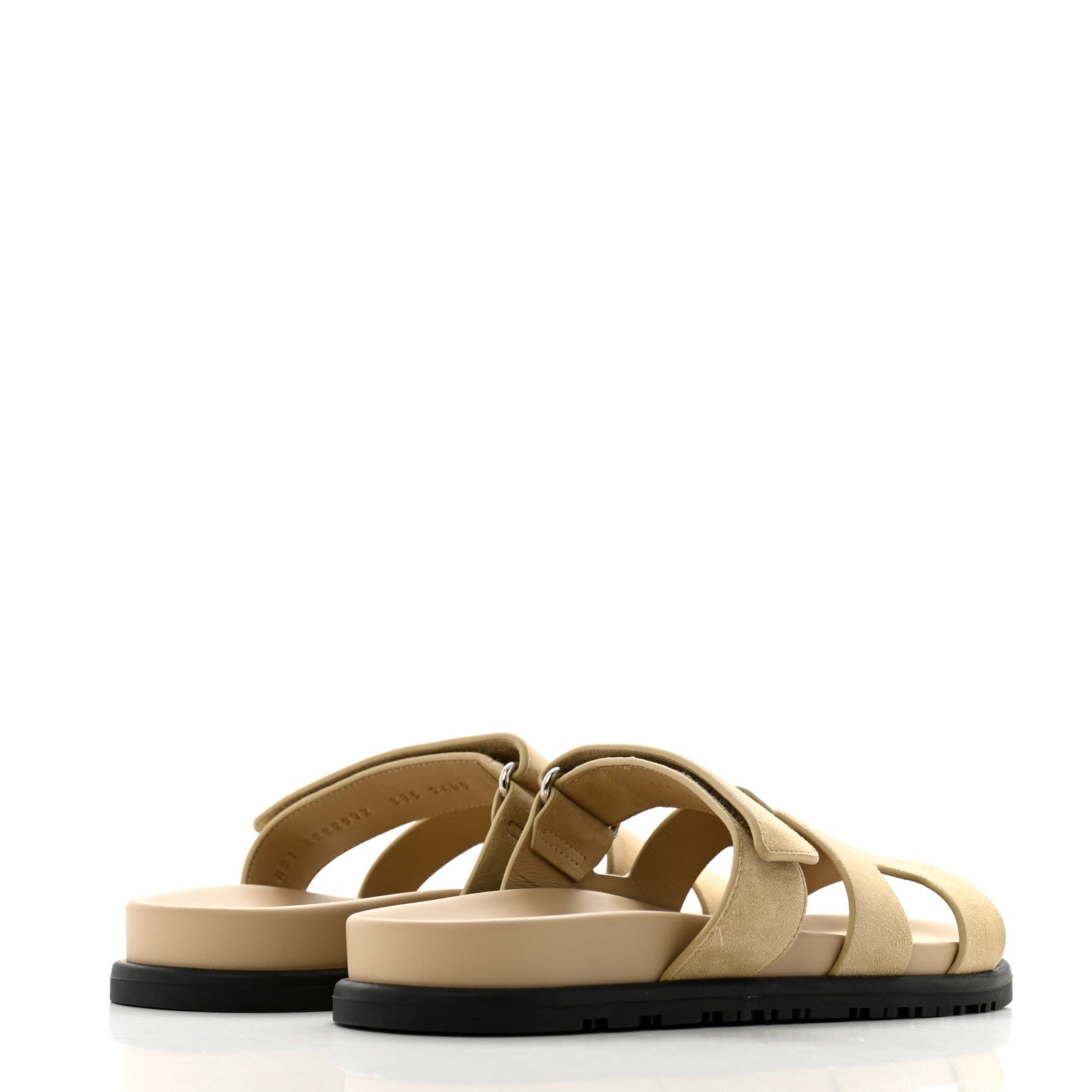 Hermes Suede Goatskin Womens Chypre Sandals 37.5 Beige Lin 5 of 8
