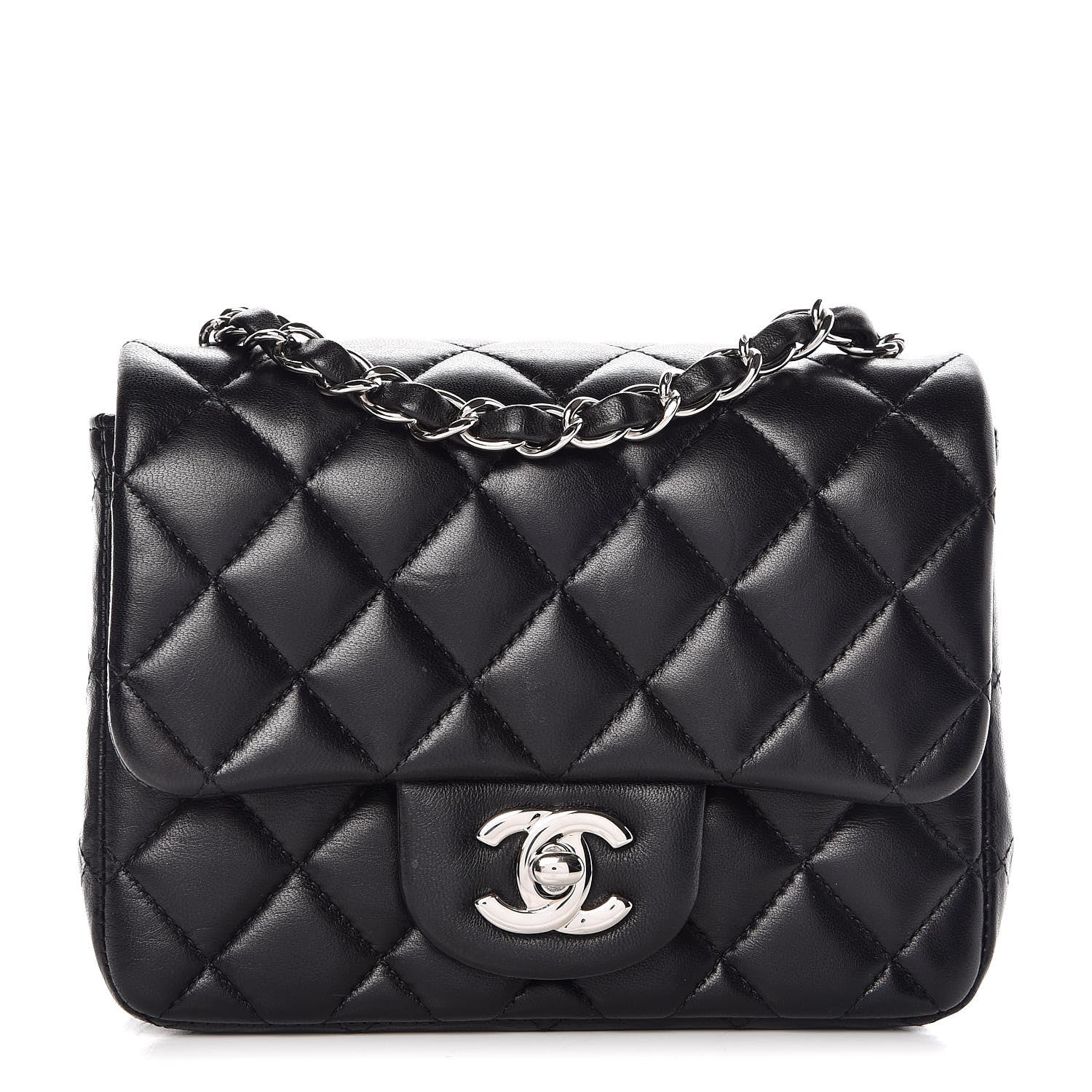 Chanel Lambskin Quilted Mini Square Flap Black 1 of 10