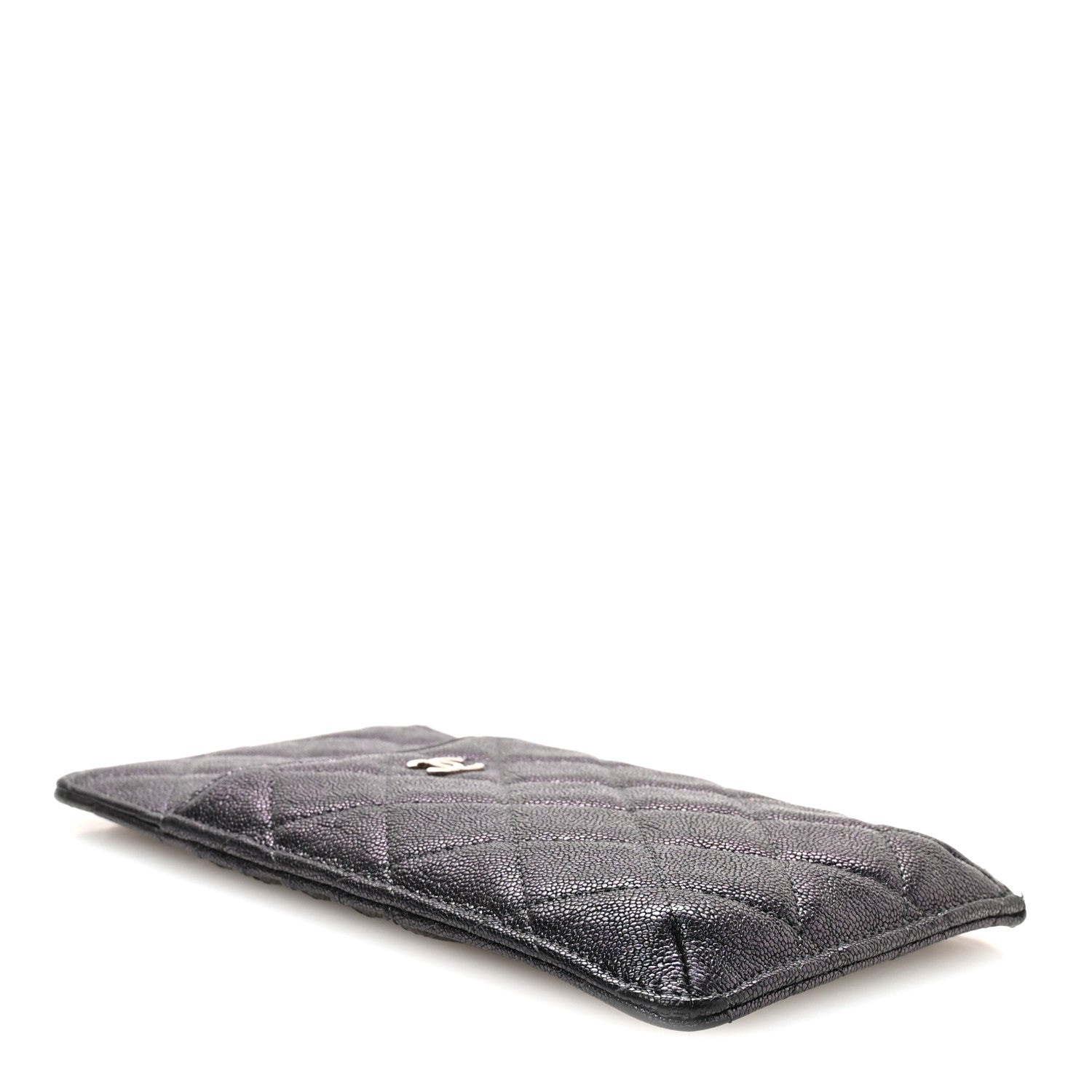 Chanel Iridescent  Caviar Quilted Classic Flat Wallet Pouch Black 4 of 7