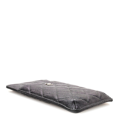 Chanel Iridescent  Caviar Quilted Classic Flat Wallet Pouch Black 4 of 7