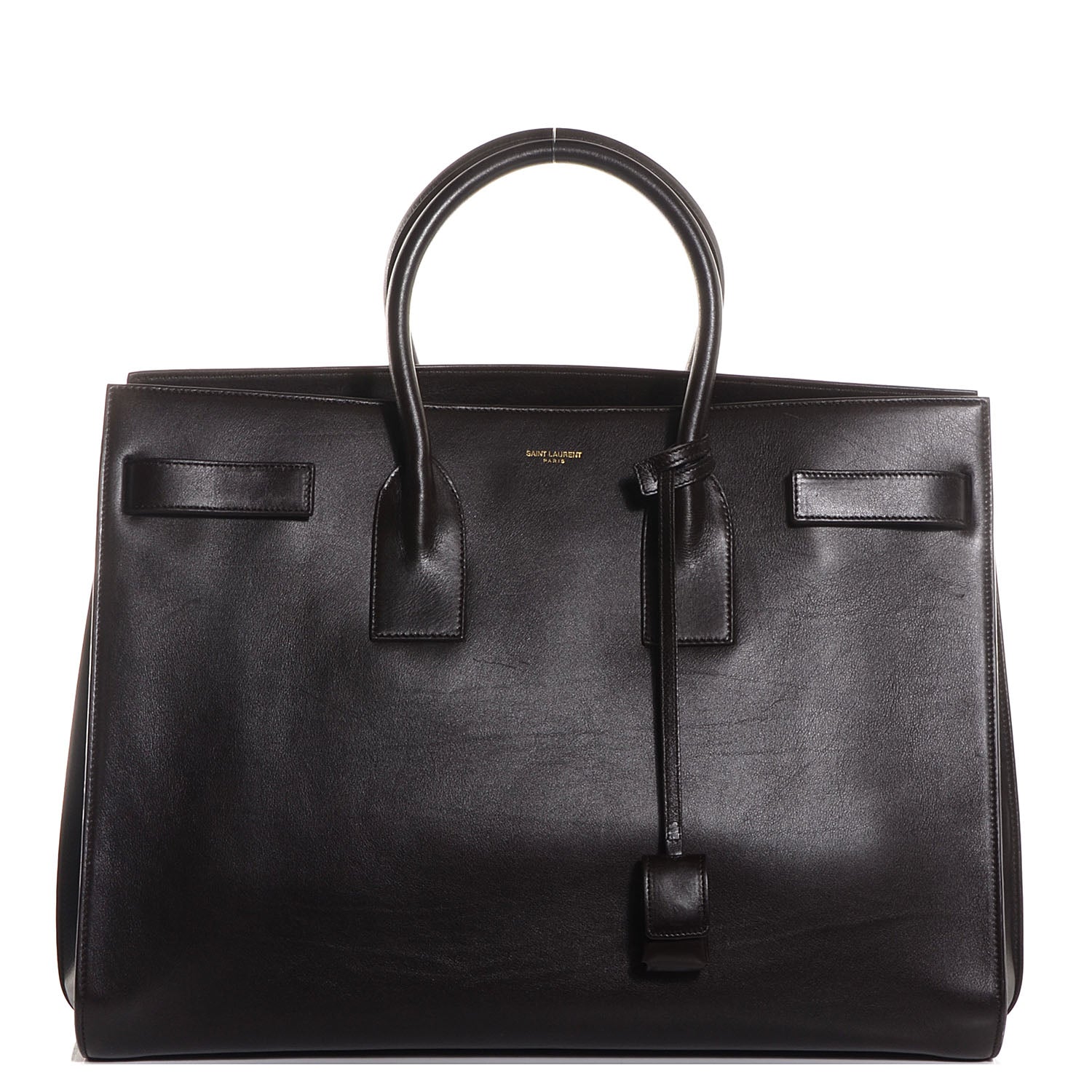 Saint Laurent Calfskin Large Sac de Jour Carryall Dark Brown 1 of 8
