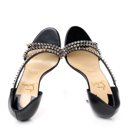 Christian Louboutin Kid Spiked So Spike 100 Sandals 36.5 Black 5 of 9