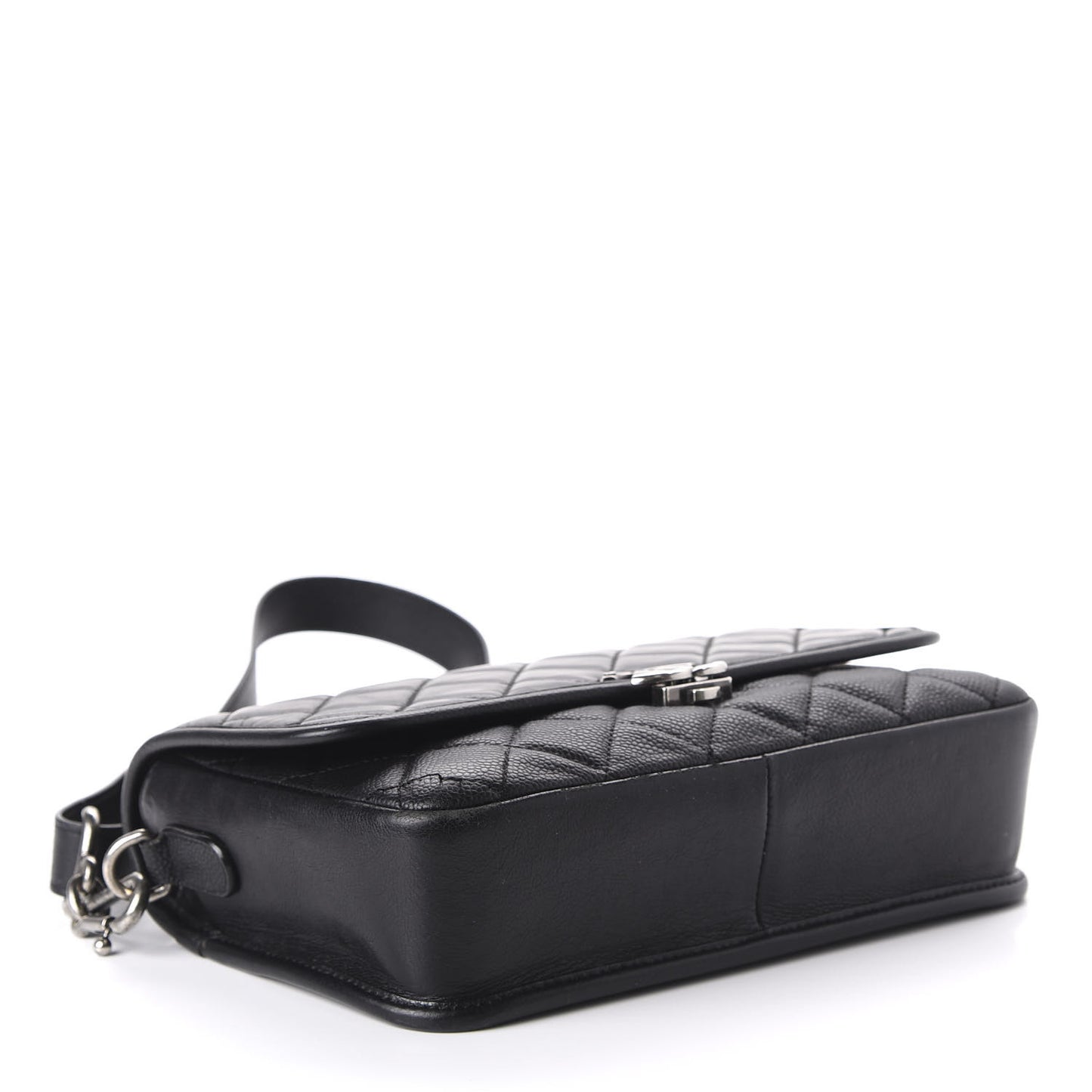 Caviar Iridescent Calfskin Quilted Medium Daily Carry Messenger Black