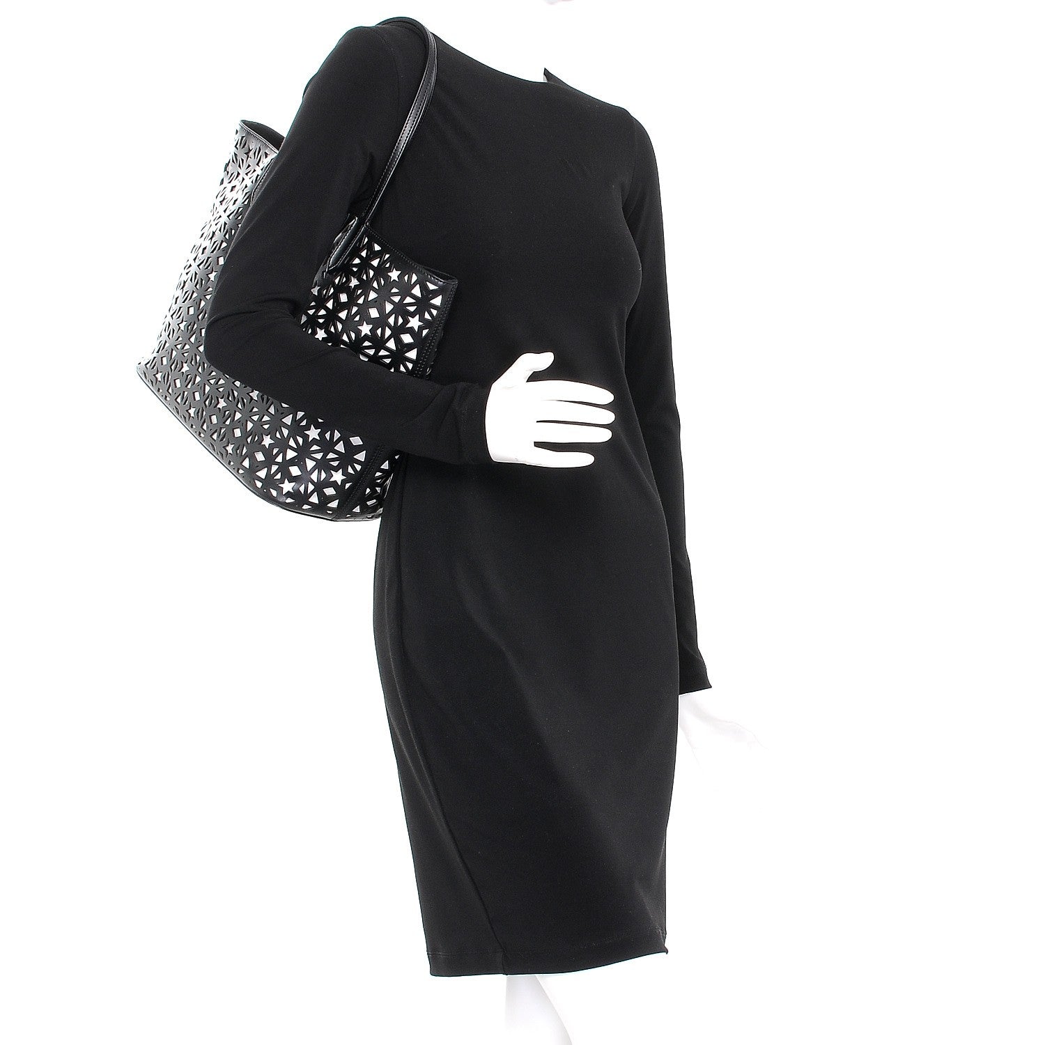Givenchy Calfskin Lazer Cut Medium Antigona Tote Black White 2 of 7