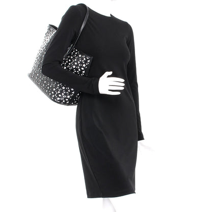 Givenchy Calfskin Lazer Cut Medium Antigona Tote Black White 2 of 7