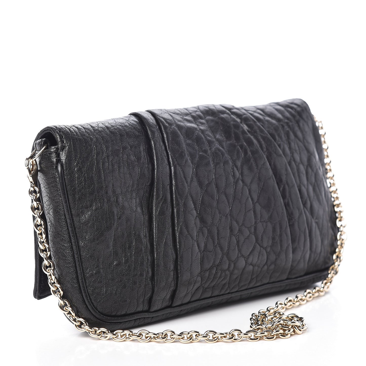 Crinkled Lambskin Mia Pochette Black