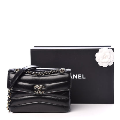 Chanel Shiny Lambskin Quilted Small Chevron Miroir Black 12 of 12