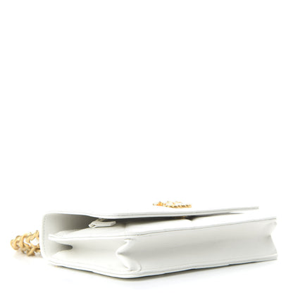 Chanel Shiny Goatskin Quilted 19 Wallet On Chain WOC White 4 of 10