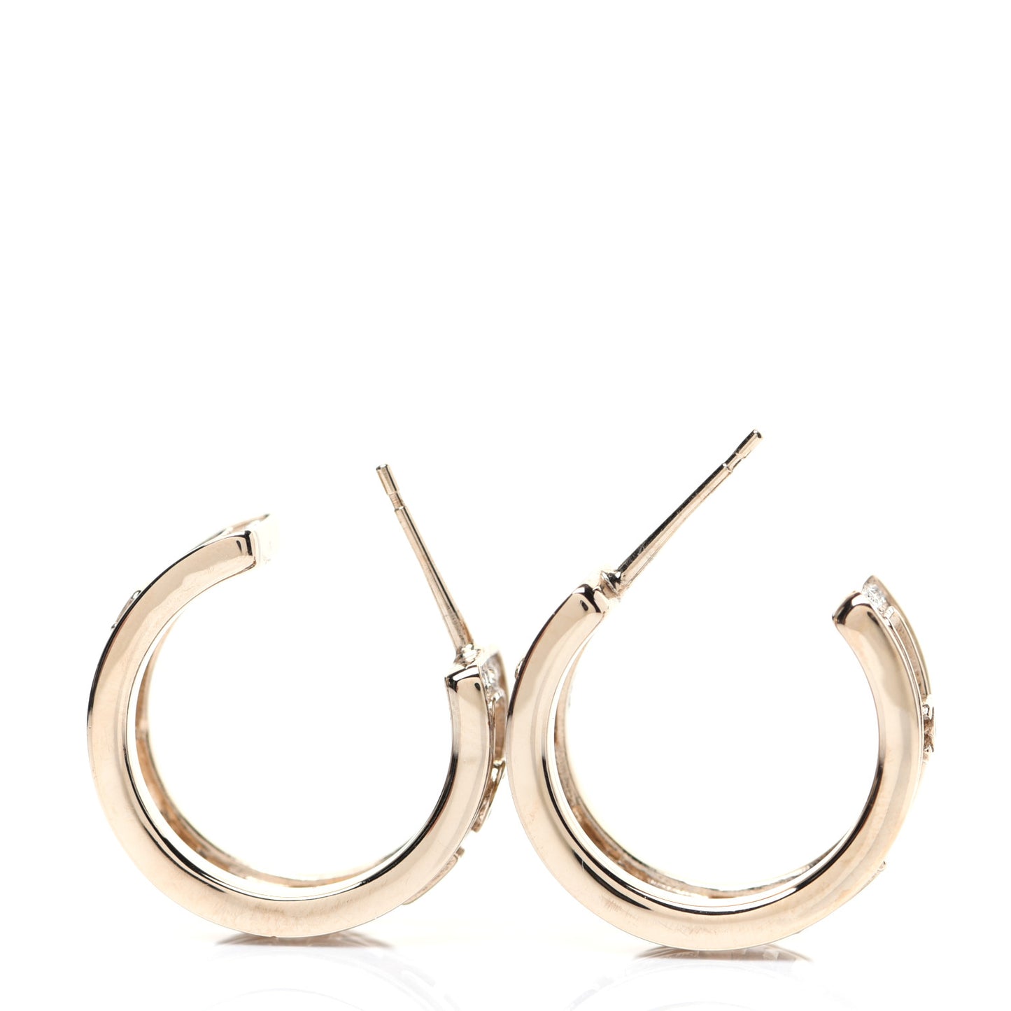 Metal Crystal Bow-tiful CC Hoop Earrings Gold