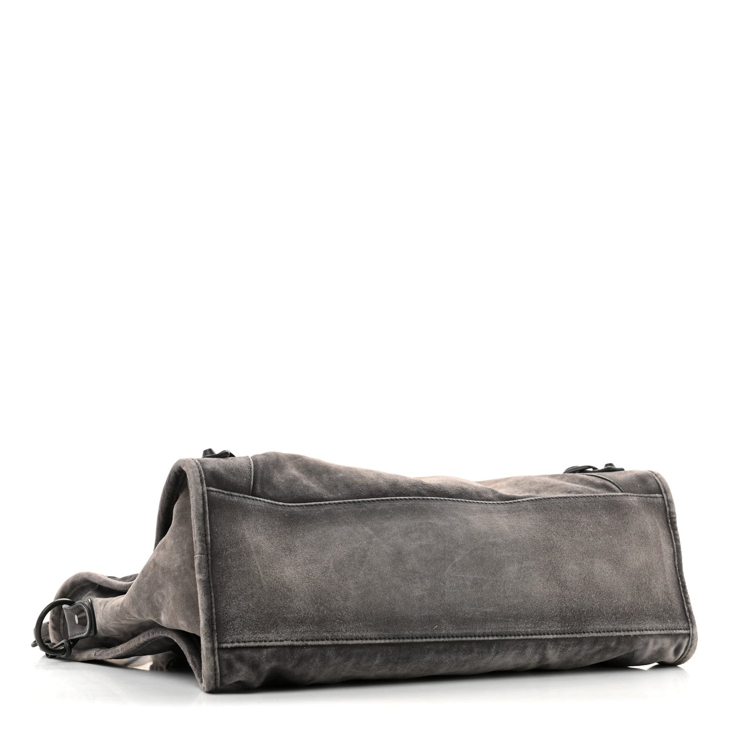 Waxed Suede Calfskin Classic Hardware Medium Le City Storm Grey