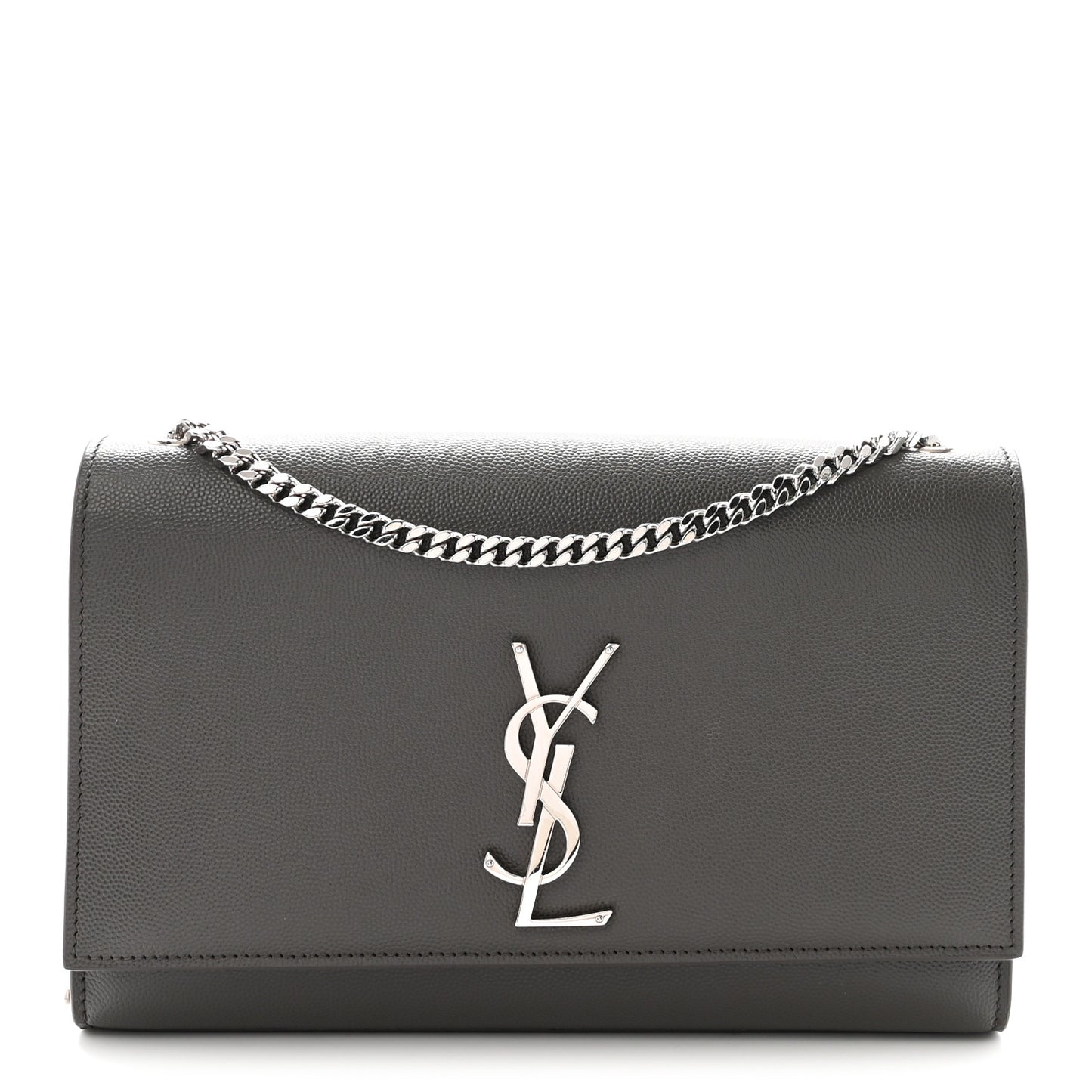 Grain De Poudre Medium Classic Monogram Kate Satchel Earth Grey