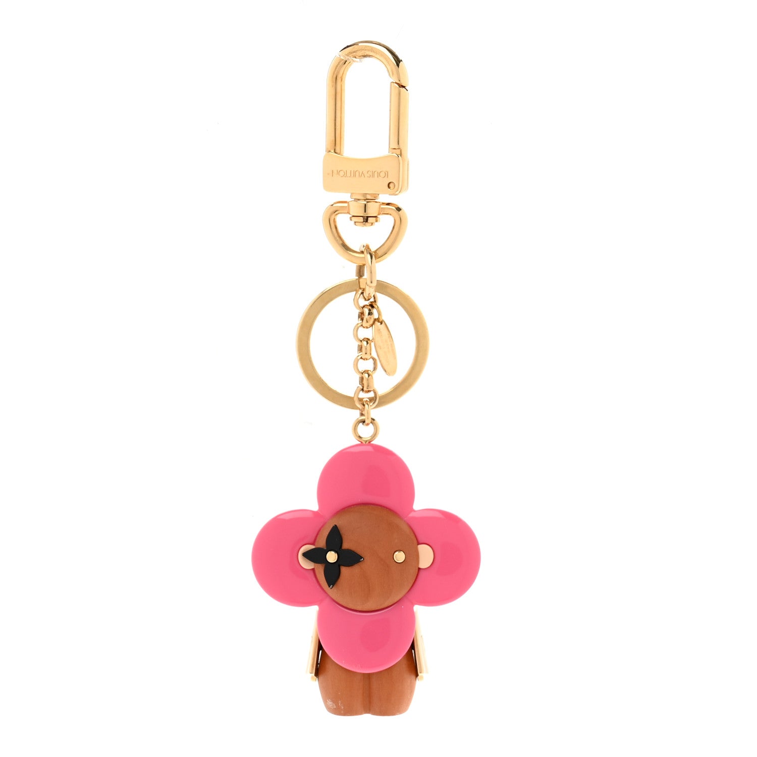 Louis Vuitton Wood Monogram Vivienne Puppet Bag Charm Key Holder Pink 1 of 5