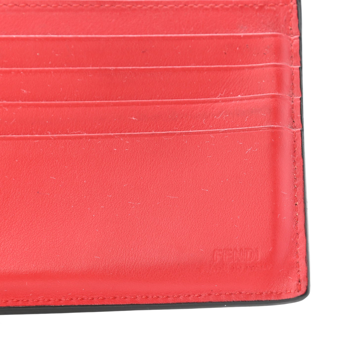 Vitello Century Monster Eyes Inlay Bi-Fold Wallet Black Giallo Rosso