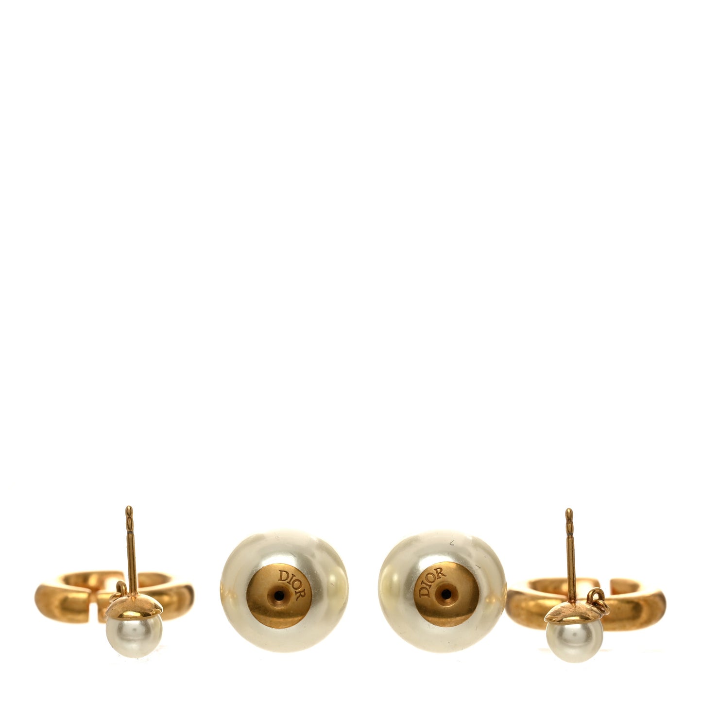 Pearl CD Tribal Drop Earrings Gold