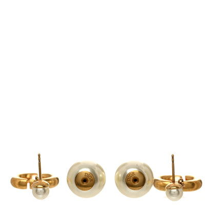 Christian Dior Pearl CD Tribal Drop Earrings Gold 3 of 4
