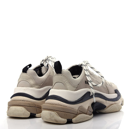 Balenciaga Fabric Mesh Womens Triple S Sneakers 37 Beige Black 4 of 10