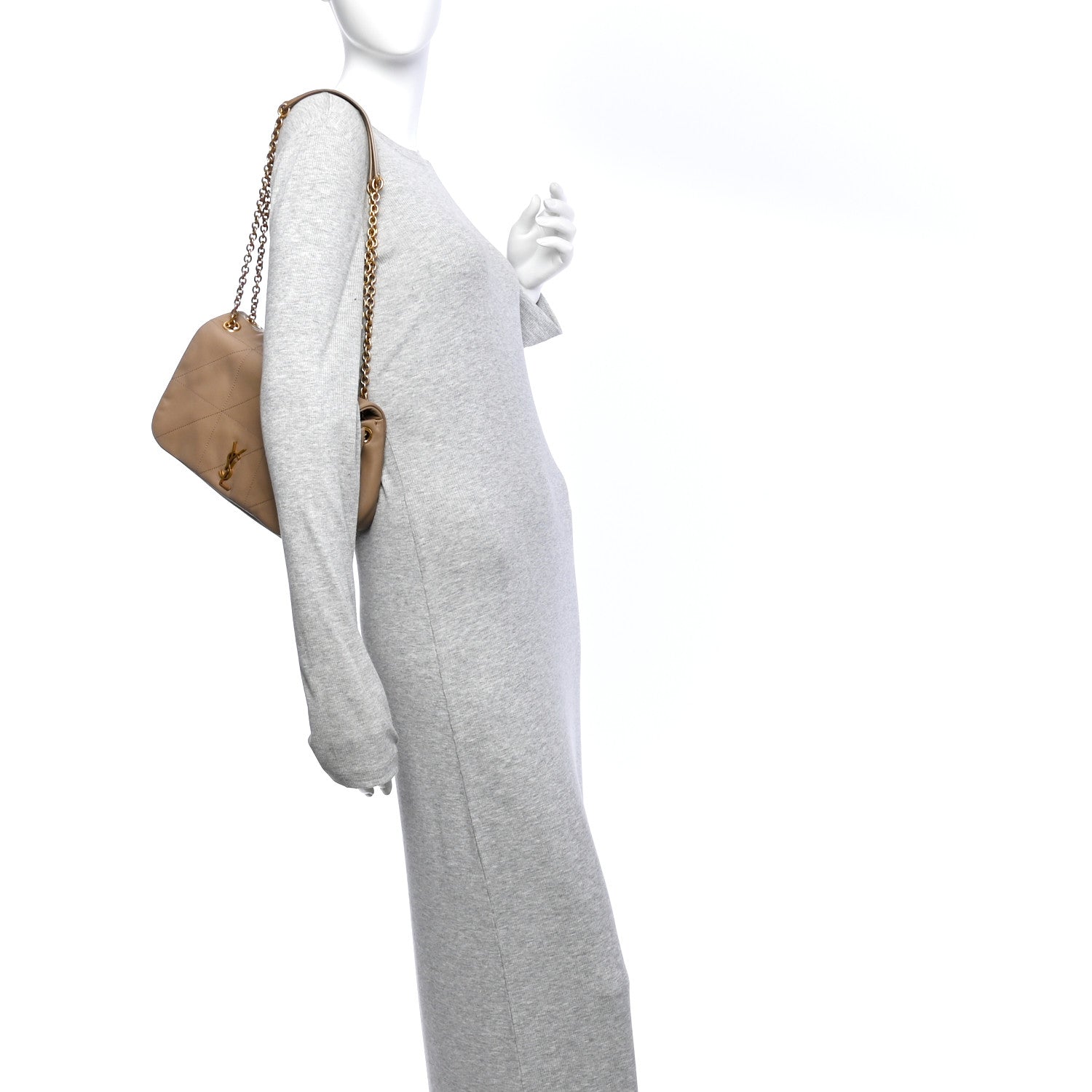 Saint Laurent Lambskin Matelasse Monogram Small Jamie 4.3 Taupe 2 of 10